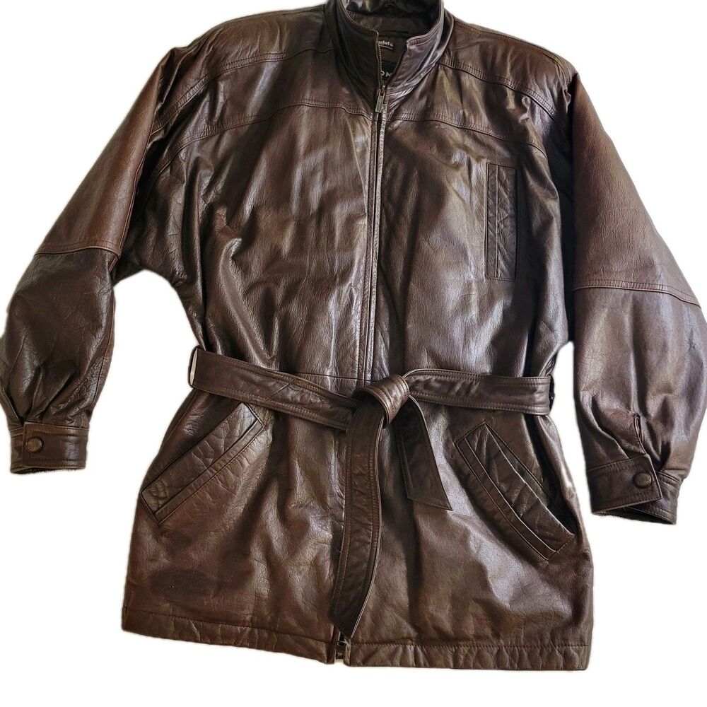 Vintage Wilson's Leather Thinsulate Brown leather BELTED Jacket Men's Size M